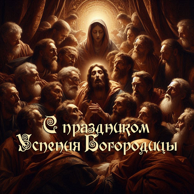 Оригинальная открытка на Успение Пресвятой Богородицы