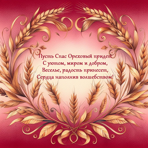 Картинка со стихами на Ореховый Спас