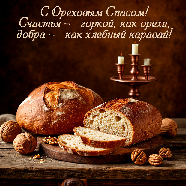 Картинка с поздравлением на Ореховый Спас