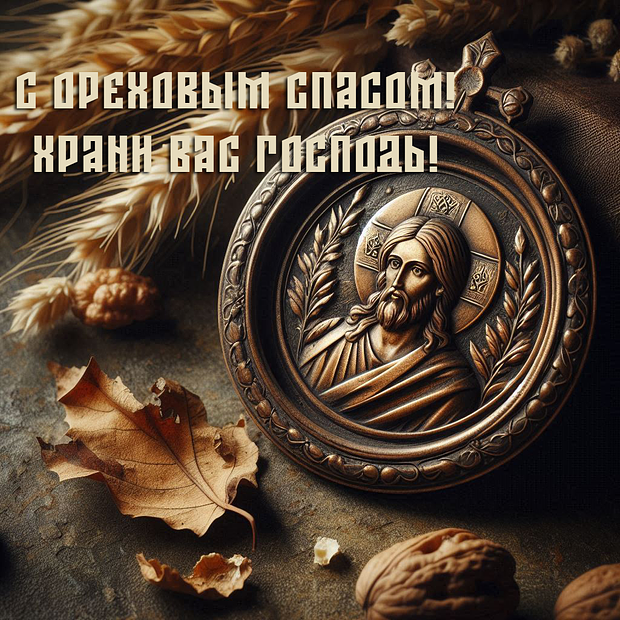 Открытка для православных на Ореховый Спас