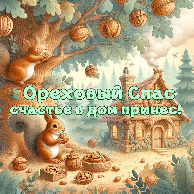 Красивая открытка на Ореховый Спас