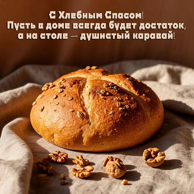 Открытка на Хлебный Спас с теплыми словами