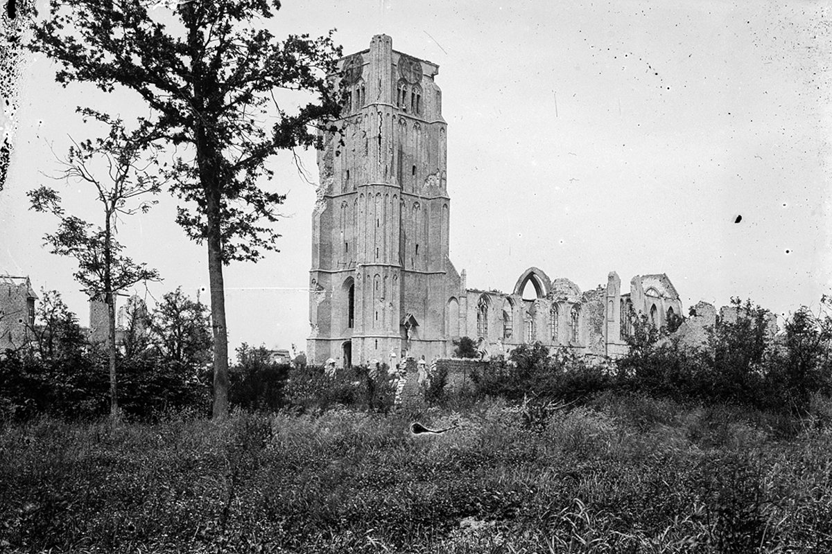 Руины церкви. Эссен, провинция Западная Фландрия, Бельгия. 1915 год