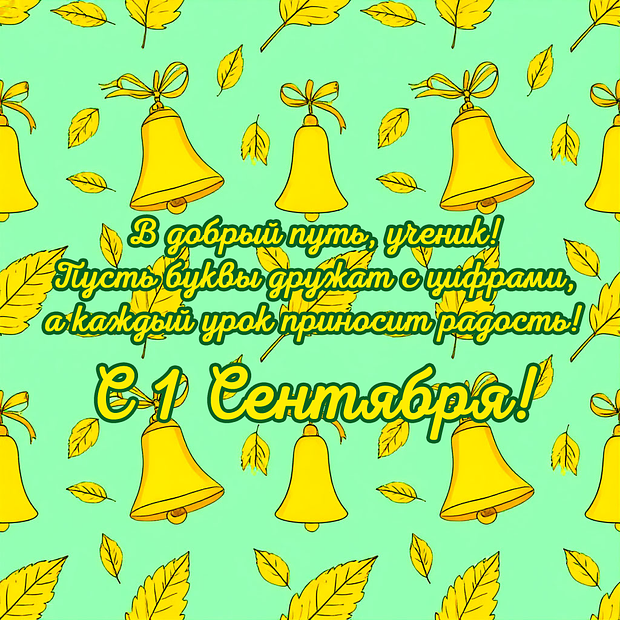 Открытка на День знаний с теплыми словами