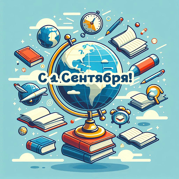 Красивая открытка на День знаний
