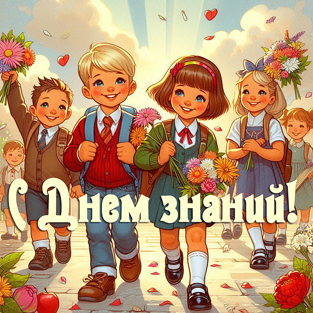Оригинальная открытка на 1 Сентября
