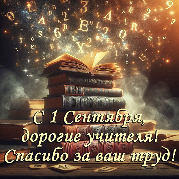 Открытка на 1 Сентября для учителей с теплыми словами