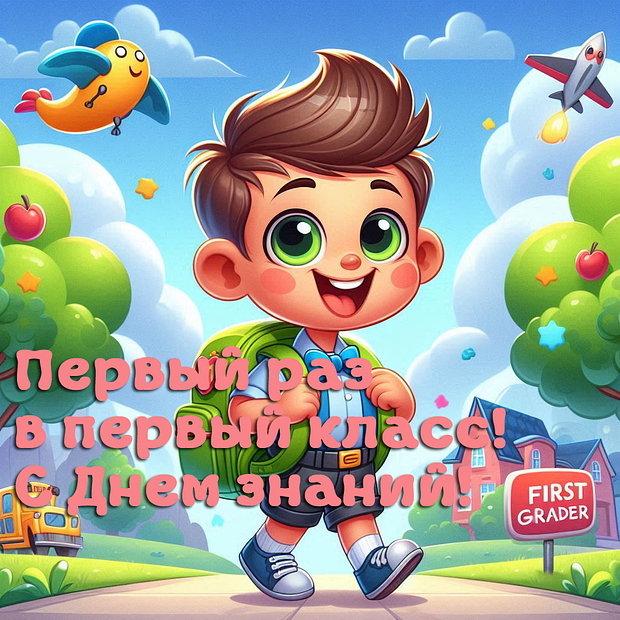 Открытка для детей на 1 Сентября