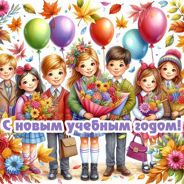 Картинка с поздравлением на День знаний