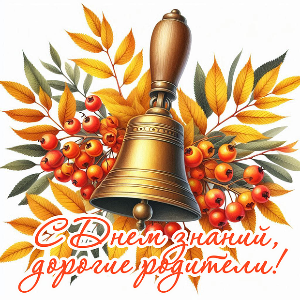 Картинка с поздравлением родителей на День знаний