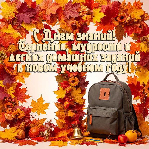 Открытка с поздравлением родителей на 1 Сентября