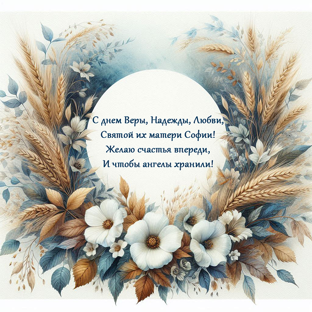 Картинка со стихами на День Веры, Надежды и Любови
