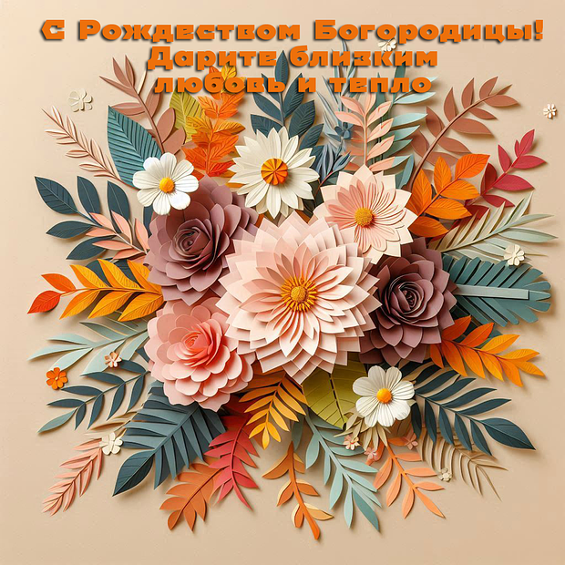 Картинка с поздравлением на Рождество Пресвятой Богородицы