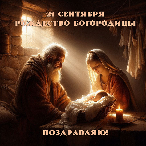 Красивая открытка на Рождество Богородицы