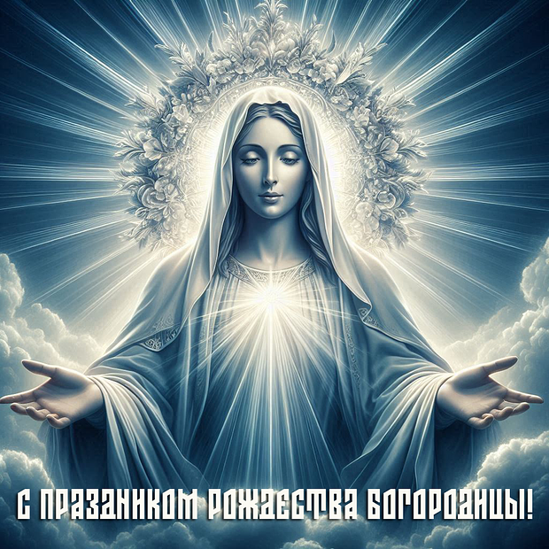 Открытка для православных на Рождество Богородицы