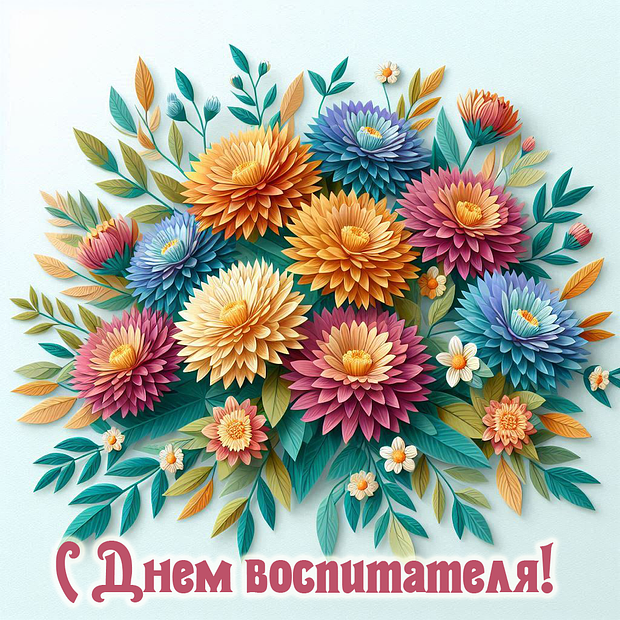 Красивая открытка на День воспитателя