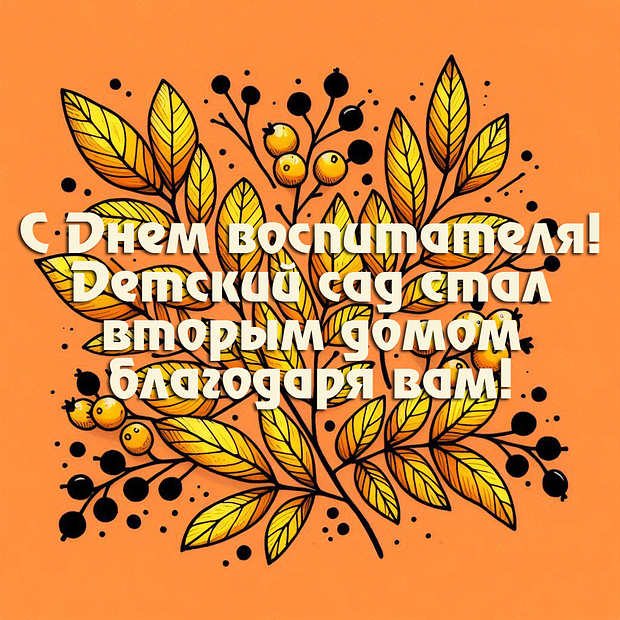 Открытка с поздравлением от родителей на День воспитателя