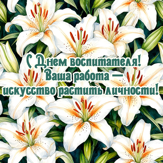 Открытка с поздравлением на День воспитателя