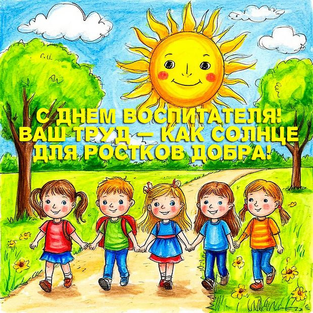 Картинка с поздравлением на День воспитателя