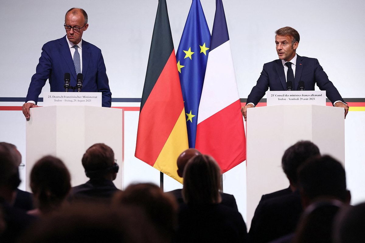Канцлер Германии Фридрих Мерц и президент Франции Эммануэль Макрон