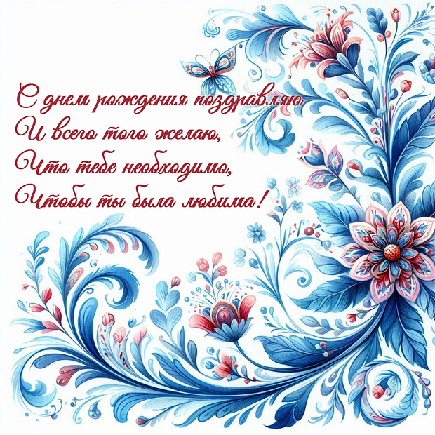 Картинка со стихами на день рождения девушке
