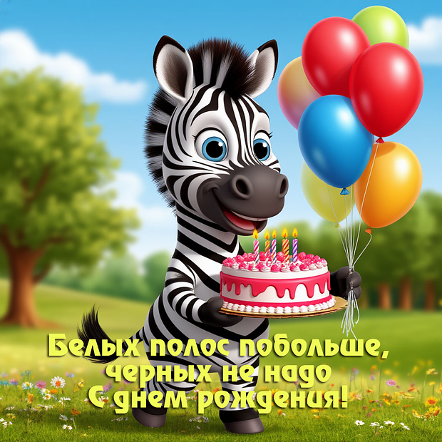 Веселая открытка на день рождения девушке
