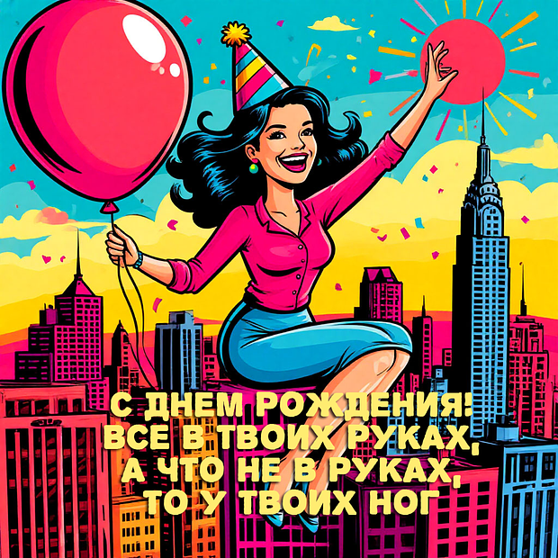 Забавная открытка на день рождения девушке

