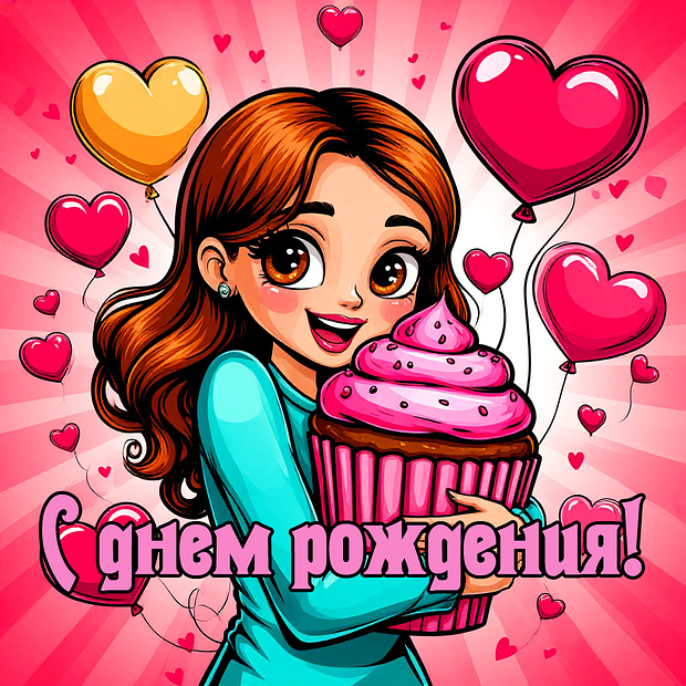 Оригинальная картинка на день рождения девушке