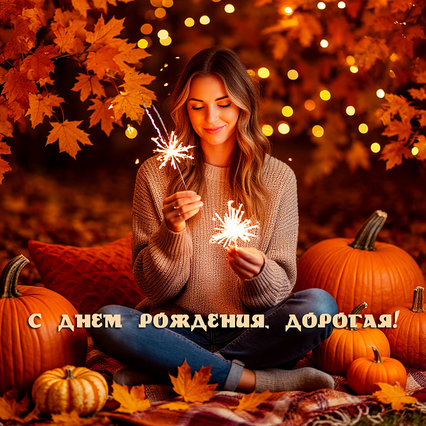 Красивая открытка на день рождения девушке
