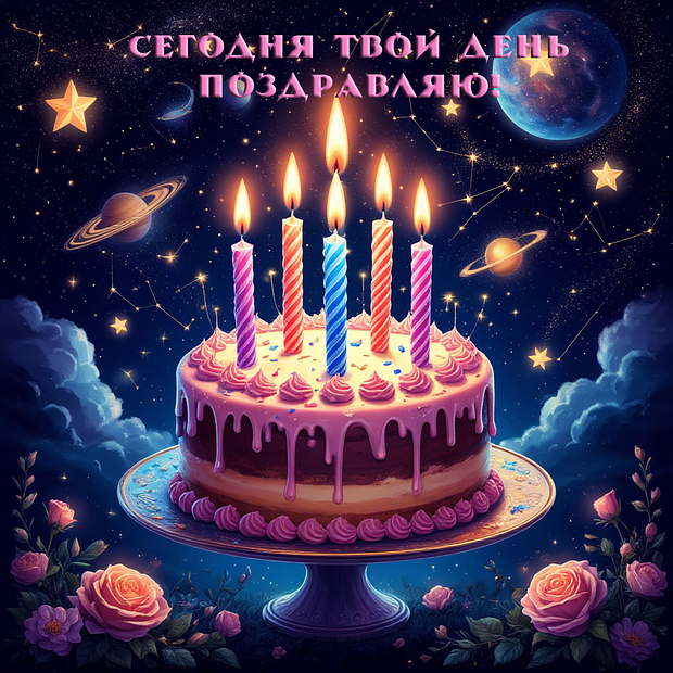 Картинка с поздравлением на день рождения девушке
