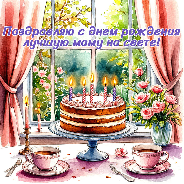 Открытка маме с красивым пожеланием