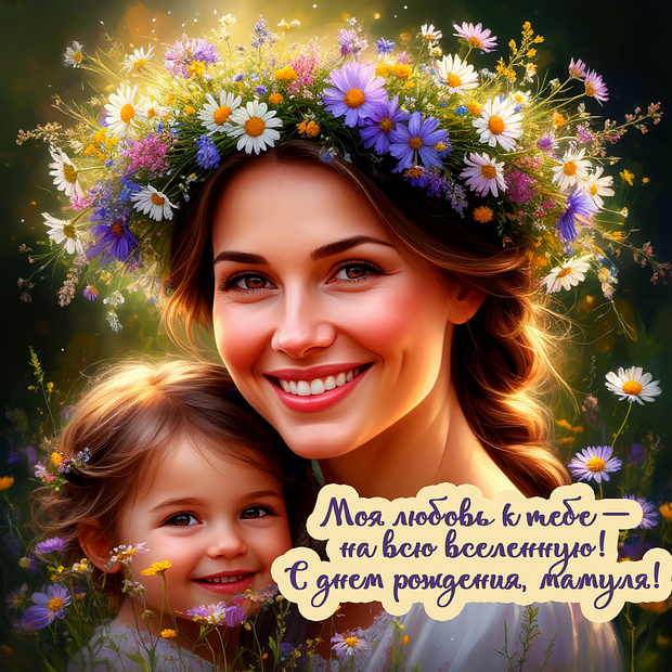 Картинка с днем рождения маме от дочери