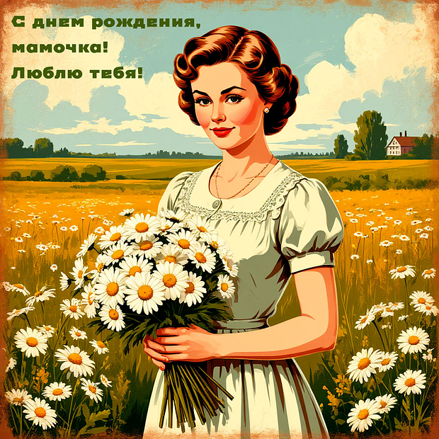 Бесплатная открытка на день рождения маме
