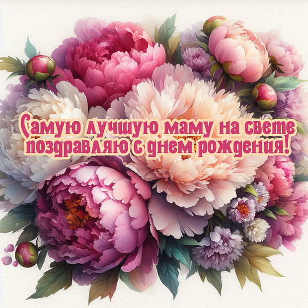Открытка маме с красивым пожеланием