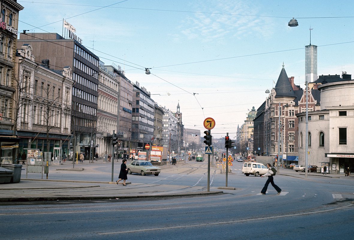 Проспект Маннергейма в Хельсинки, Финляндия, 1973 год
