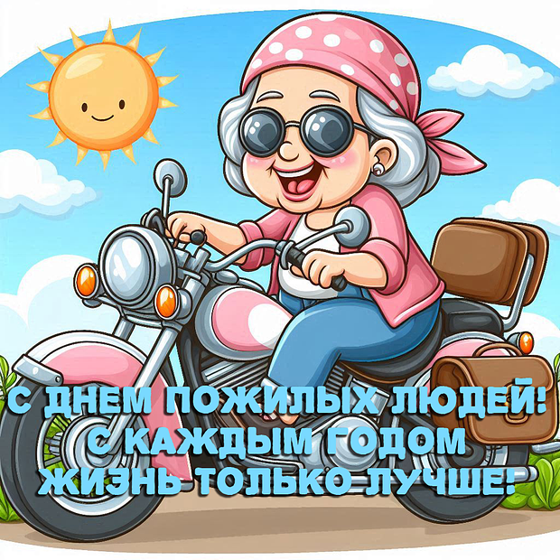 Оригинальная открытка на День пожилых людей
