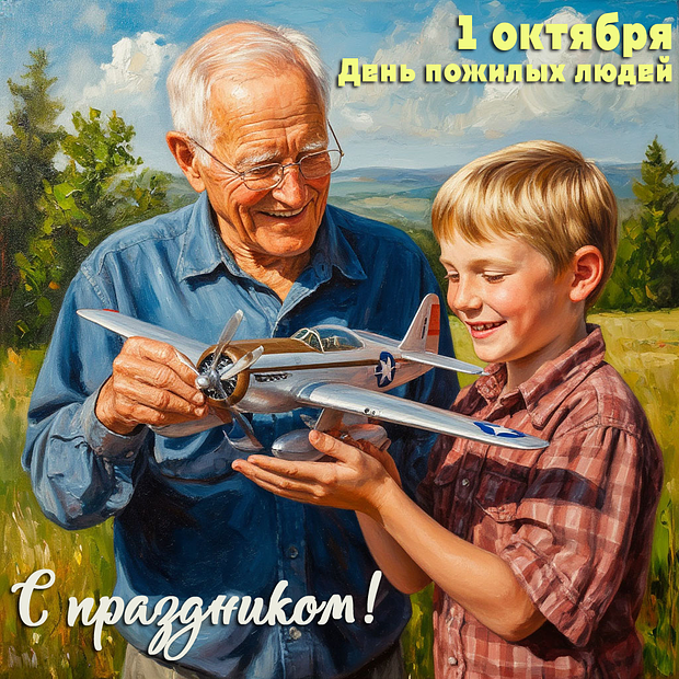 Бесплатная открытка на День пожилых людей
