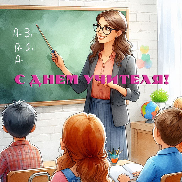 Картинка с поздравлением на День учителя
