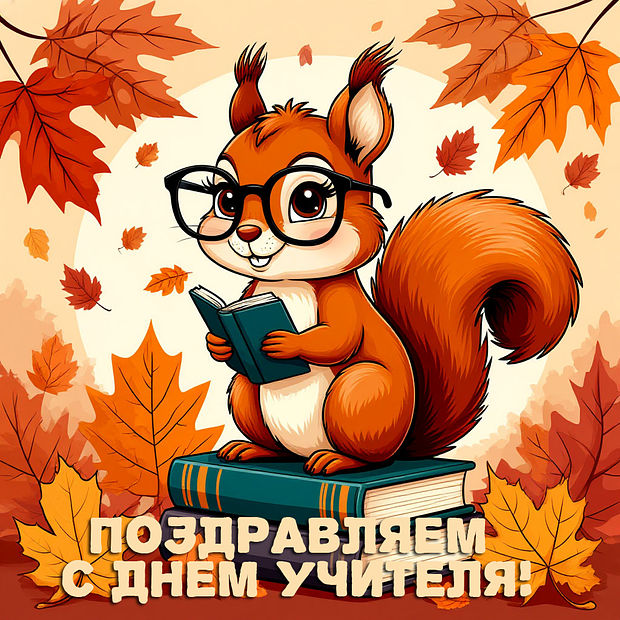 Оригинальная открытка на День учителя
