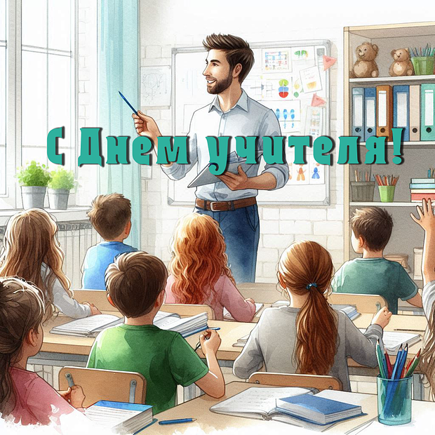 Бесплатная открытка с Днем учителя