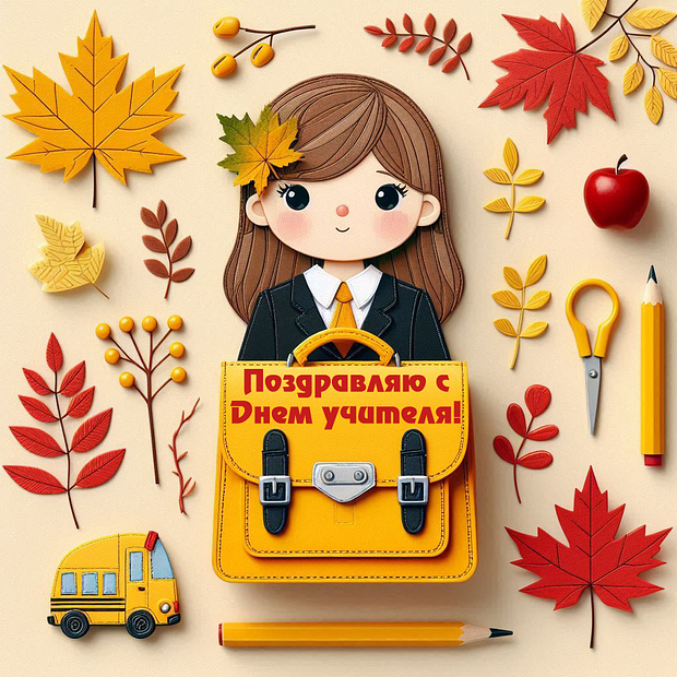Открытка на День учителя женщине

