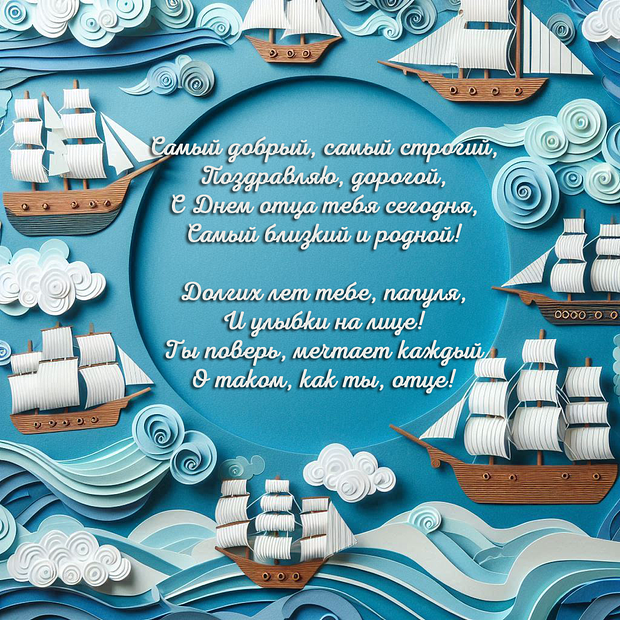 Картинка со стихами на День отца