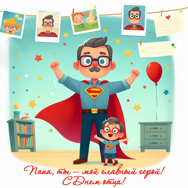 Открытка на День отца от сына