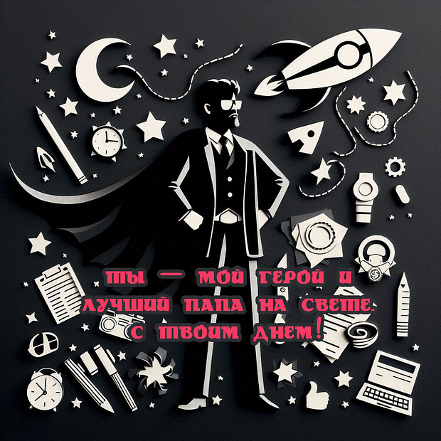 Картинка с душевным поздравлением на День отца