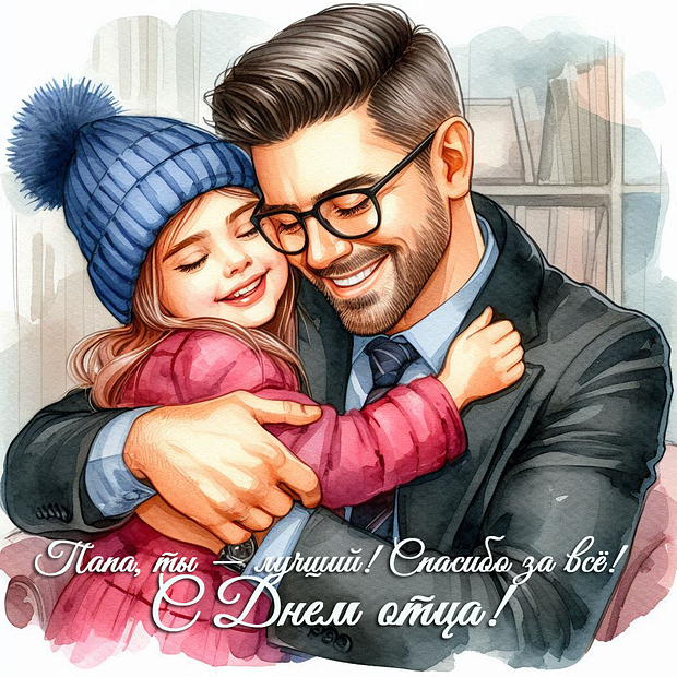 Открытка на День отца от дочери