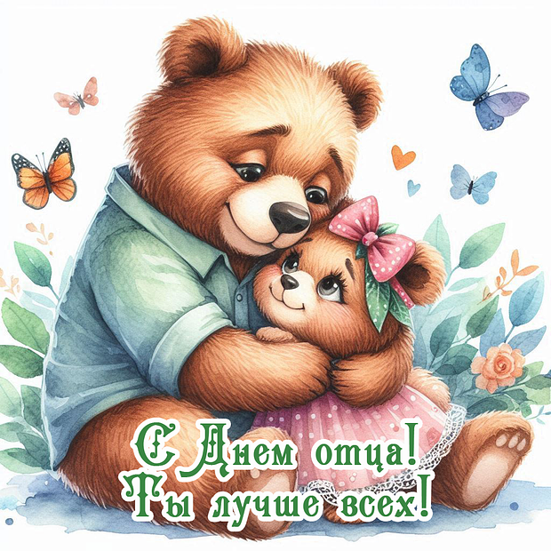 Трогательная картинка с Днем отца