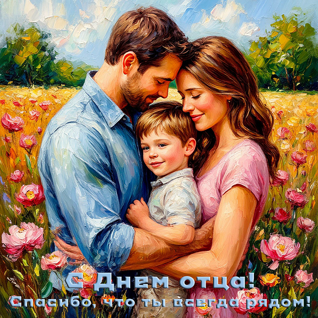 Оригинальная открытка на День отца