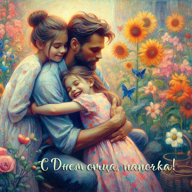 Открытка на День отца от дочери