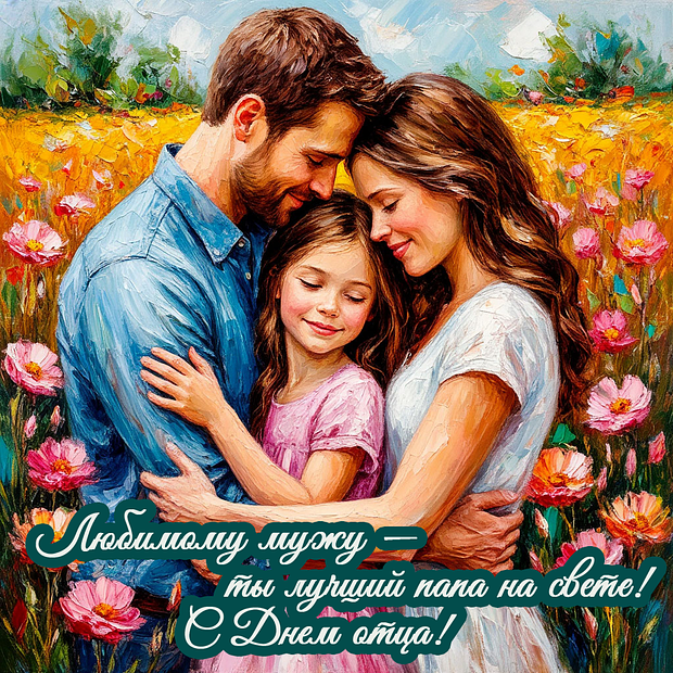 Красивая картинка на День отца от жены