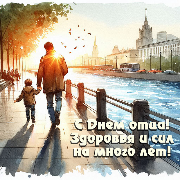 Открытка на День отца от сына